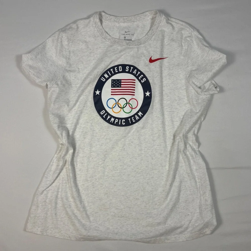 Nike US Olympic Team T-Shirt XL Grey Dri-FIT Short Sleeve Graphic Tee